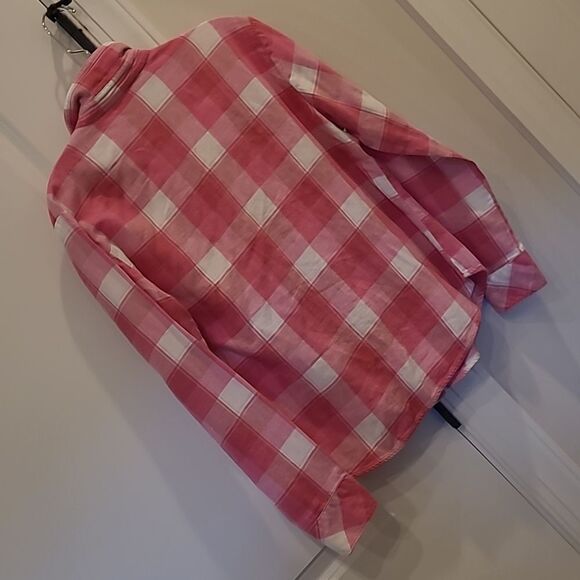 Riders by Lee Pink and White Flannel Button Down Shirt - Picture 3 of 6